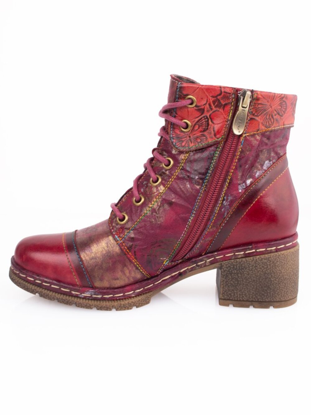Spring Step L’Artiste Fallinluv Bordeaux Leather LaceUp Boots Size 37 / US 7 - Picture 6 of 16